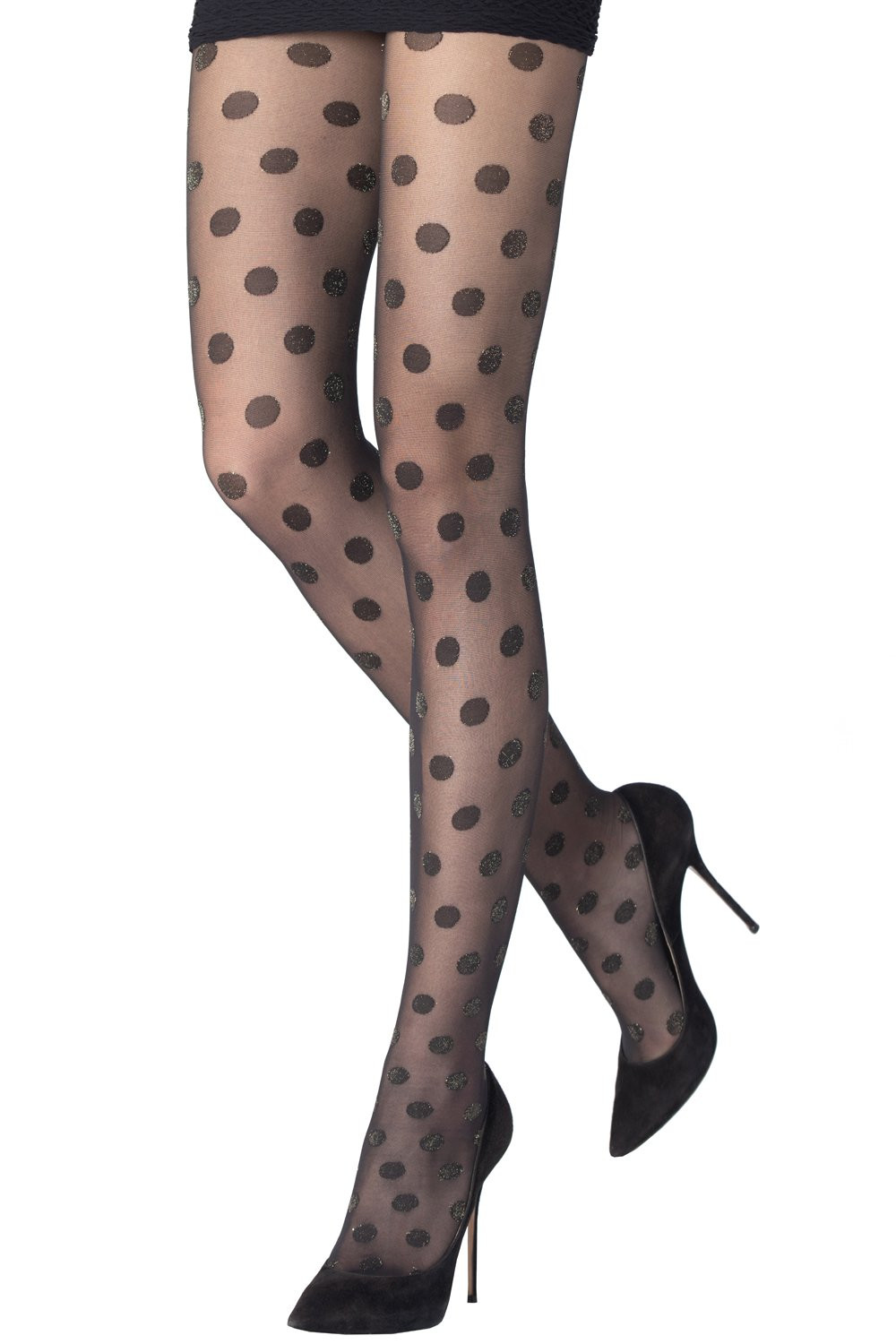 METALLIZED POLKA DOTS TIGHTS